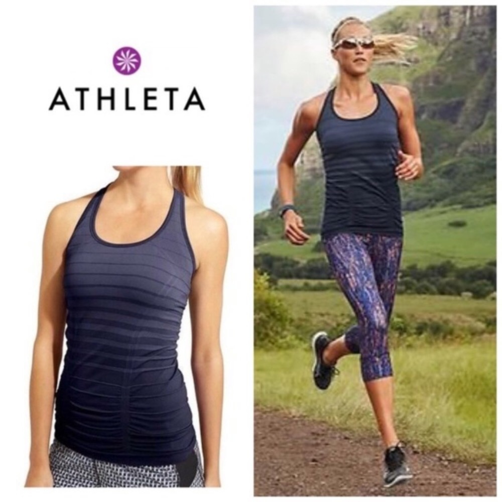 Athleta Gradient Striped Fastest Tank Top Medium Activewear Workout